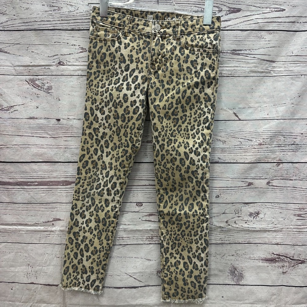 GAP Denim Girls Cheetah Super Skinny Ankle Jeans Size 10